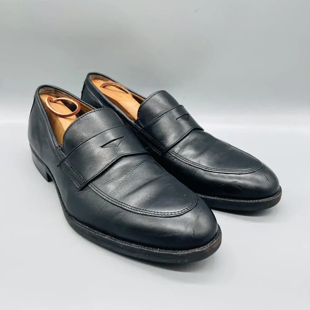 Johnston & Murphy Shoes Mens 11 Black Leather Penny Loafers Slip On Dress Oxford